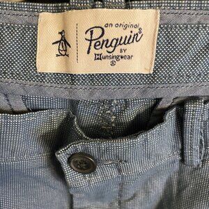 Original Penguin Men's Blue Slim Fit Cotton Pants 34 x 32